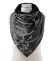 Thick grey scarf with sparkling rhinestone skull pattern on professional mannequin - 150*75cm / Grey Rhinestone Skull (Image 63)