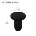 Florero moderno HP794 de cerámica negro mate con textura para decoración del hogar - Negro mate