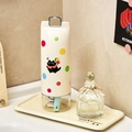 Custodia portatile color crema per spazzolino con gatto e manico dorato da viaggio - Stile Gatto a Pois Colorati