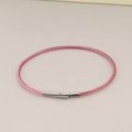 Bracciale in filo d'acciaio rosa 2mm con chiusura a scatto argento per fai da te - Corda Rosa Fibbia Argento