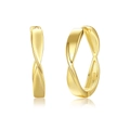 Eleganti orecchini a cerchio in argento sterling 925 con finitura dorata da donna - Argento 925 / Oro