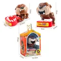 Funny biting bulldog toy in medium size with red base and colorful retail box packaging - Small Size (0.22kg)