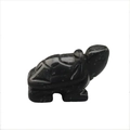 Miniature hand-carved black spotted stone turtle figurine with natural polished finish - Snowflake Obsidian 1.5 Inch
