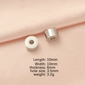 Cuentas espaciadoras cilíndricas plateadas 10x10mm con agujero 3,5mm para joyería DIY - 10x10x6mm (MP713) / Color Acero