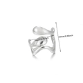 Minimalist silver wavy open ring featuring artistic hollow-out design and modern style - Liquid Irregular Lava Style / Silver