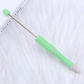 DIY beaded ballpoint pen featuring light green spotted texture and sleek metal wand - Eco Grass Green