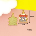 Detail of carousel charm with dimensions 30mm x 23mm and polished alloy texture - Carousel