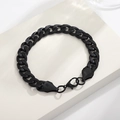 Pulsera de cadena de eslabones negro mate minimalista para hombre estilo hip-hop - Color gunmetal
