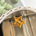 Y2K gold glitter star-shaped hair clip for women with a sparkling BB clip design - Orange Yellow Glitter