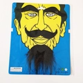 Realistic black fake beard and eyebrow set for Halloween party props with blue packaging - One Size / Eyebrows and Mustache Set Black