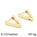 Minimalist gold-tone stainless steel triangle hoop earrings measuring 17x14mm - Gold