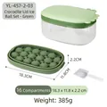 Moule à glaçons crocodile vert avec 16 compartiments, boîte de stockage et pelle blanche - Ensemble De Boules De Glace À Couvercle Crocodile-Vert-16 Grilles-Avec Pelle