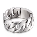 Men's matte silver 316L stainless steel Cuban chain bracelet with brushed finish clasp - 20cm / Matte Silver