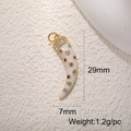 Gold color crescent moon pendant with colorful crystals for DIY jewelry making - Moon Wolf Tooth