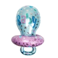 Ballon en aluminium en forme de tétine bleue et violette pour décoration de baby shower - 97*58cm / Tétine Bleue