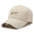 Beige baseballpet met NYC-borduurwerk van ademende twill-stof voor heren en dames outdoor - Verstelbaar / Lichtbeige