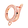 Macro shot of rose gold copper ear clip with cubic zirconia pave and connecting loop - Rose Gold Pave Ring (Style 28)
