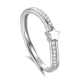 S925 sterling silver open ring for women with star design and sparkling zircon pavé - Adjustable Open / Women's Ring (FDJZ-321)