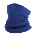 Detail of blue fleece neck gaiter showing soft thermal fabric texture and elastic fold - Fleece With Drawstring / Sapphire Blue