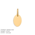 6x9mm oval stainless steel pendant with 14K gold finish for jewelry making - 9*6 Gold