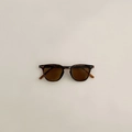 Gafas de sol vintage para niños en carey con lentes marrones y remaches de metal - Marrón leopardo