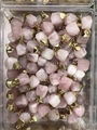 Irregular natural rose quartz pendant with gold metal cap for DIY jewelry making - Rose Quartz