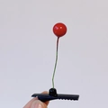 Creative cute red fruit sprout hair clip with green stem and black duckbill clip for women - Red Berry