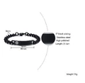Bracciale medico nero in acciaio inossidabile placcato IP con catena 8mm e finitura lucida - 20.5cm (BR-288B) / Nero