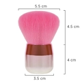 Portable pink mushroom powder brush with soft fibers and metallic base, 5.5cm wide head - Round Powder Brush / Rose Red