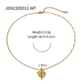 Collier coeur doré avec texture martelée, plaqué 18K et détails en cristal étincelant - Or avec zircone blanche