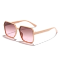 Vintage Oversize-Sonnenbrille mit beigem Rahmen und rosafarbenem Farbverlauf - Orange-Rosa Rahmen Tee-Rosa Gläser