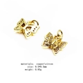 Golden butterfly zircon charms for jewelry making, copper material, size 9.5x9.5mm - Style 18