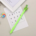 Cute green dinosaur topper gel pen with vibrant neon barrel for creative student stationery - Green Long Neck Dinosaur