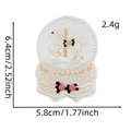 Detailed view of merry-go-round embroidered patch with 6.4x5.8cm size and weight specs - Pink White Carousel / 23#