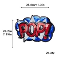 Grand écusson à paillettes style bande dessinée POP! rouge et bleu pour vêtements - POP! (Rouge/Bleu)