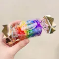 Rainbow elastic hair bands set in candy-shaped box with high elasticity for girls - Multicolor 7