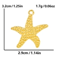 Detailed dimensions and weight info for the textured gold starfish charm pendant - S1777-G (18K Gold Plated) / Gold