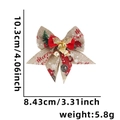 Christmas burlap bow with bell and truck print, size 4x3 inches, 5.8g weight - One Size / Type M/Burlap Truck Slogan