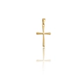 Polished 24k gold-plated stainless steel cross pendant in classic minimalist style - DZ05 (Cross) / Gold