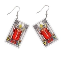 Acrylic tarot earrings with double-sided The Hierophant print and silver metal hooks - The Hierophant-C116