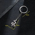 Portachiavi a forma di serpente in acciaio inox con anello da 25mm e ciondolo da 30mm - Serpente