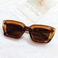 Occhiali da sole vintage cat-eye con montatura ambra e lenti marroni scure - Marrone