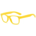Monture de lunettes rectangulaire jaune pour enfants avec détails de rivets élégants - Jaune