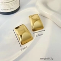 Polierte 18 Karat vergoldete rechteckige Ohrringe Größe 2,8 x 2,0 cm und Gewicht 8,2 g - Gold (R324-62)