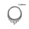 Silver stainless steel 16g four-layer septum ring with flame design in 1.2x8mm size - Flame / 1.2x8mm / Steel
