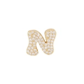 Goldener Buchstabe N Anhänger mit Zirkonbesatz für DIY Schmuck und Halsketten - Buchstabe N Anhänger