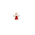 Golden Christmas angel charm with red enamel dress and sparkling white rhinestones - Wine Red Snowman Angel