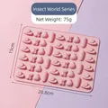 Stampo in silicone rosa per caramelle gommose con forme di insetti e farfalle - Mondo degli Insetti