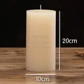 Off-white unscented pillar candle with classic logo, measuring 20cm height and 10cm diameter - Cylinder Dia 10cm H 20cm