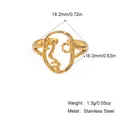 Abstrakter gesichtsförmiger offener Ring aus goldenem Edelstahl mit minimalistischem Design - Abstraktes Gesicht Stil (YYR023351)
